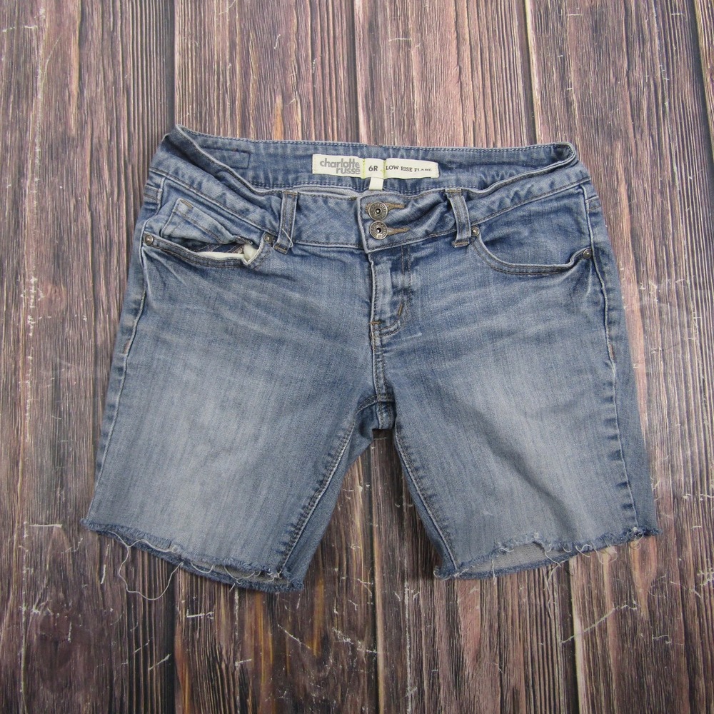 Charlotte Russe Womens Size 6R Blue Denim Cutoff Low Rise Shorts Casual Summer